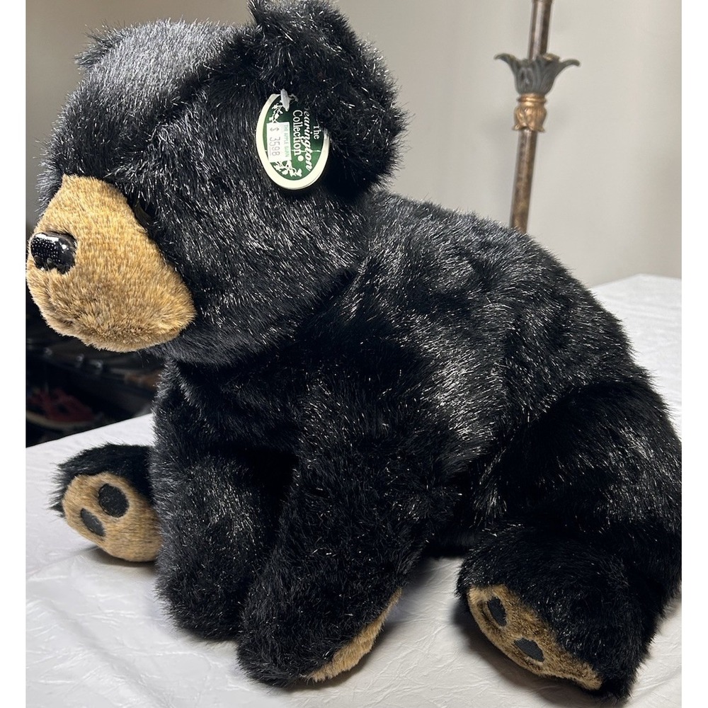 New The Bearington Collection‎ Black Bear Cub Weighted Sits Plush Stuffed Animal - Picture 11 of 12